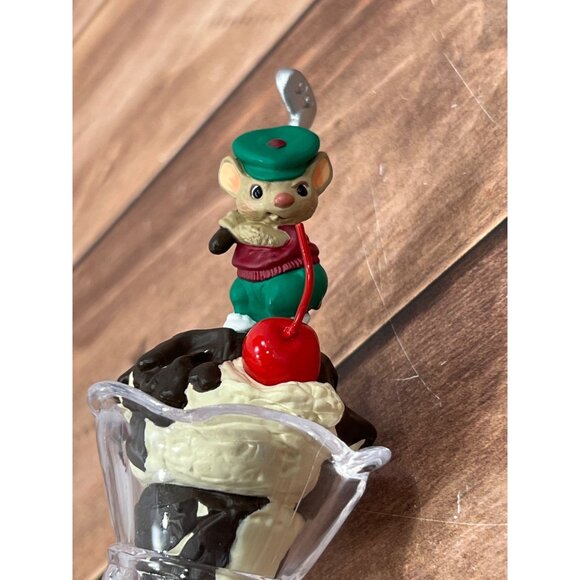 1999 HALLMARK ORNAMENT QX6617 ICE CREAM SUNDAE GOLFER MOUSE BY SUE TAGUE - Picture 10 of 10